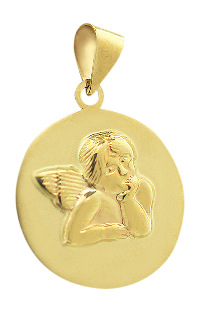 Gold - Kommunion Anhänger Goldengel Engel - 585 Shop - Goldanhänger Hobra Taufe Schutzengel -