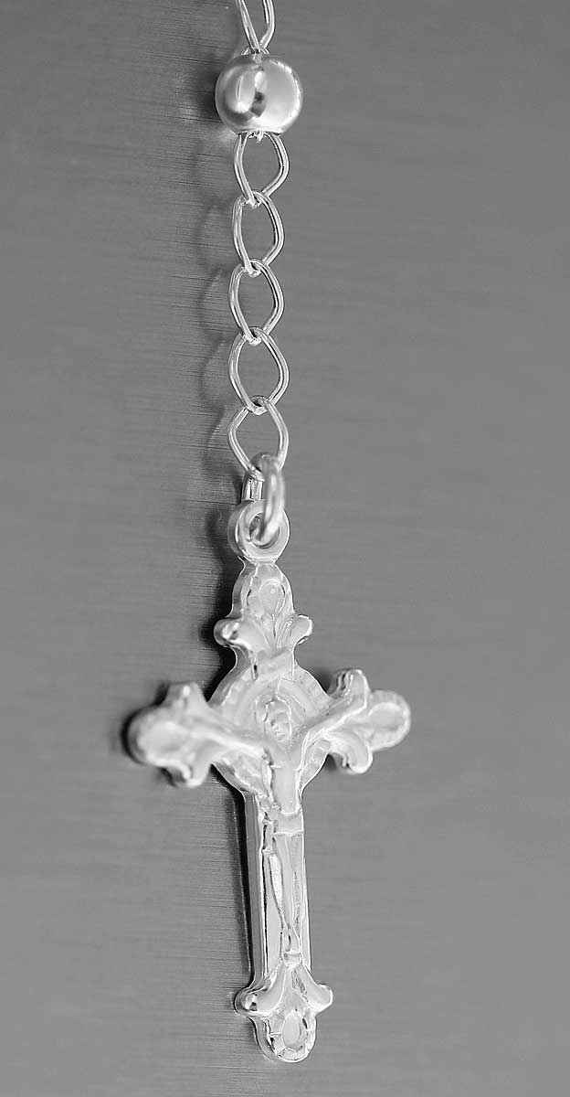 Rosenkranz Kette Silber 925 Hl. Maria Kreuz Halskette 90 cm