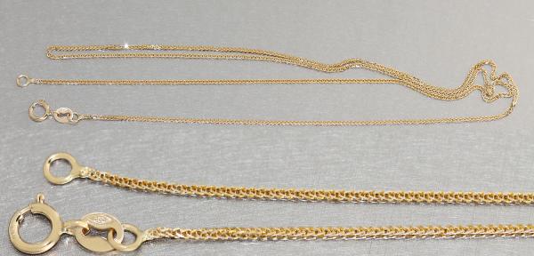 Feine Goldkette 585 Gelbgold 45 50 cm Zopfkette Halskette Gold 14 Kt 
