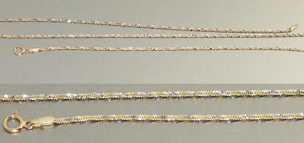 50cm Damen 1mm Schlangenkette Kette Collier aus 585 Gold Weißgold Goldkette