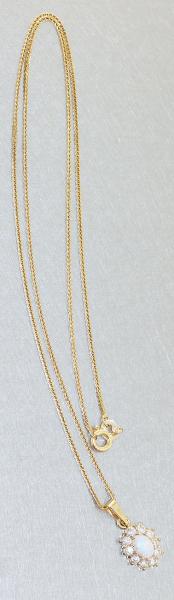 oder Zirkonias - Kt 585 14 Opal Shop mit Goldkette ohne Hobra Anhänger Kleiner Gold